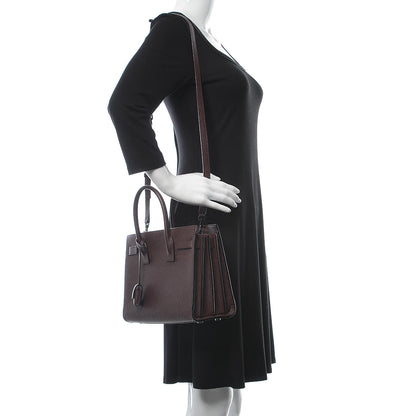 Saint Laurent Grained Calfskin Baby Sac De Jour Amaranto 2 of 10