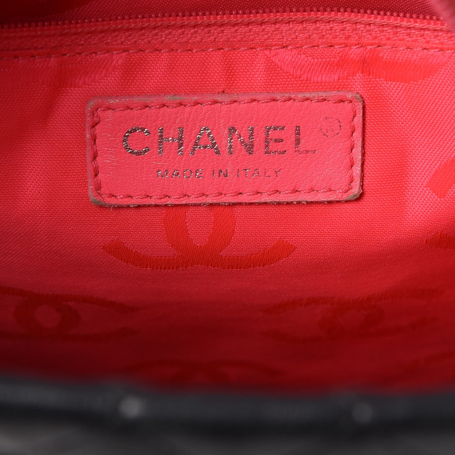 Calfskin Quilted Large Cambon Tote Black White