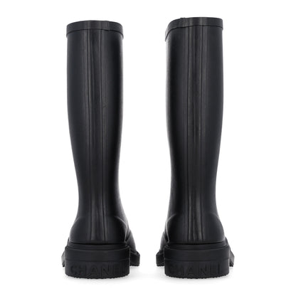 Chanel Caoutchouk CC High Boots 39 Black 6 of 11