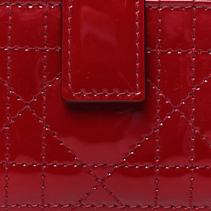 Christian Dior Patent Cannage Lady Dior 5-Gusset Card Holder Rouge Ceris 8 of 10