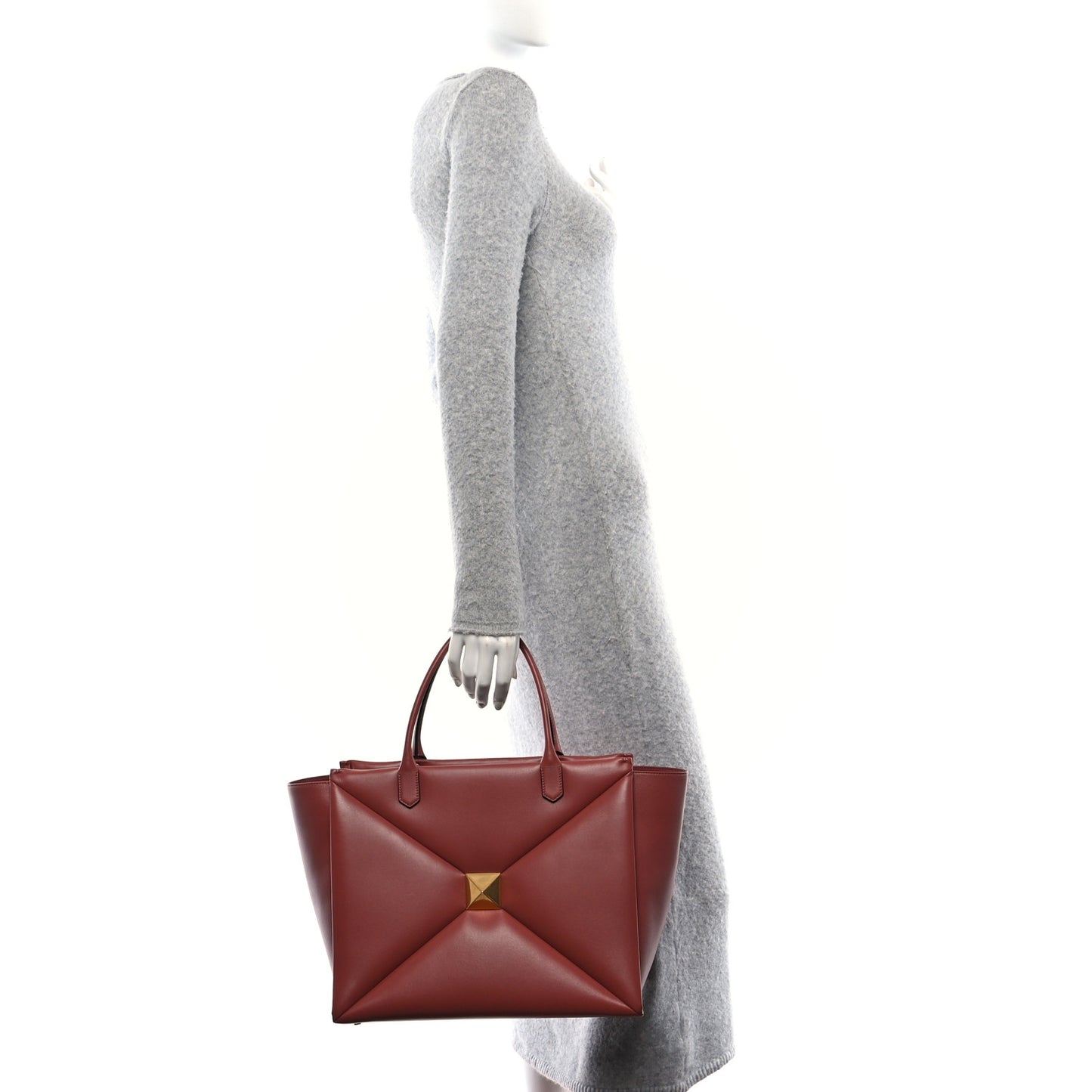 Nappa Large One Stud Handbag Gingerbread