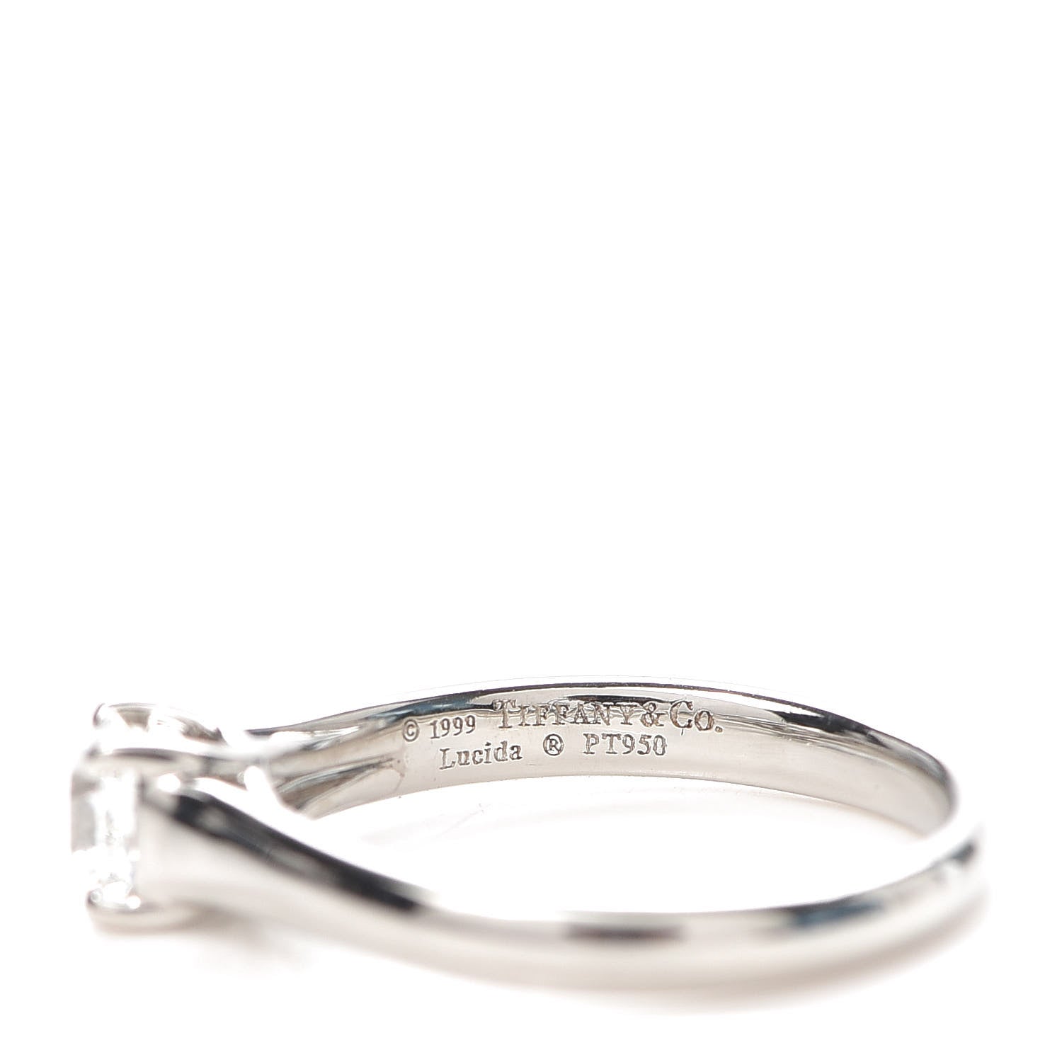 Tiffany Platinum Diamond .46ct Solitaire Lucida Engagement Ring 50 5.5 4 of 6
