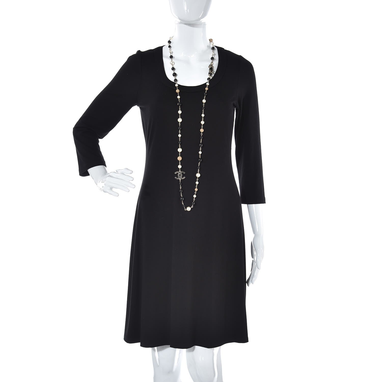 Chanel Pearl Beaded Enamel CC Coco Long Necklace Blanc Nacre Black Beige Gold 2 of 6