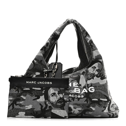 Marc Jacobs Denim Camo XL The Sack Bag Grey 3 of 10