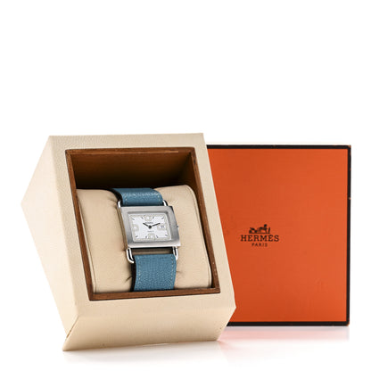 Hermes Stainless Steel Chevre Mysore 31mm Barenia Belt Quartz Watch Blue Jean 5 of 5