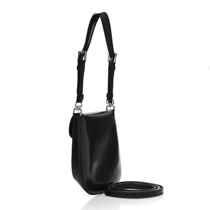 Prada Spazzolato Mini Cleo Flap Adjustable Strap Shoulder Bag Black 3 of 10