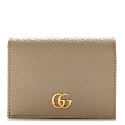 Gucci Dollar Calfskin Bi- Color GG Marmont Card Case Oatmeal Banana 1 of 7