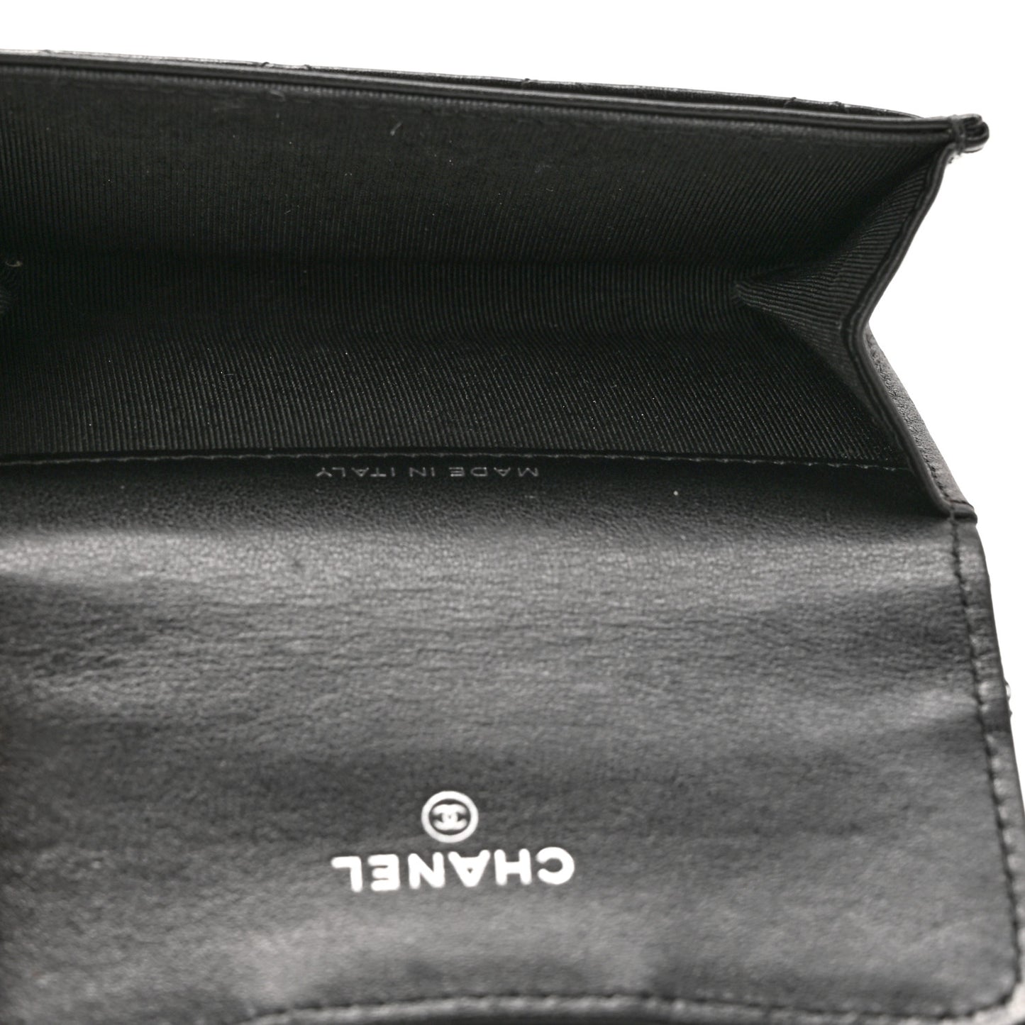 Aged Calfskin Quilted Reissue Flap Card Holder So Black