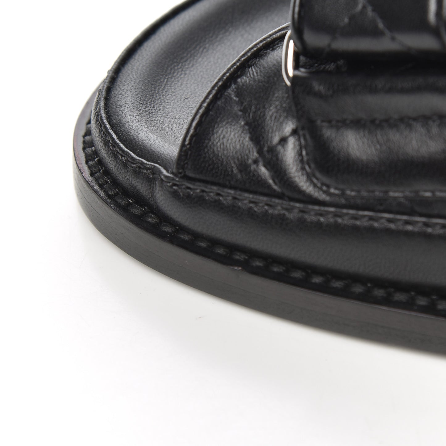 Lambskin Velcro Dad Sandals 36.5 Black