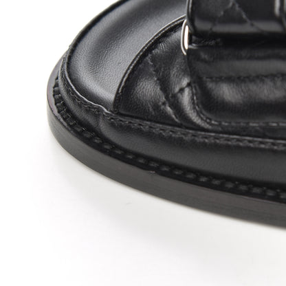Chanel Lambskin Velcro Dad Sandals 36.5 Black 9 of 10
