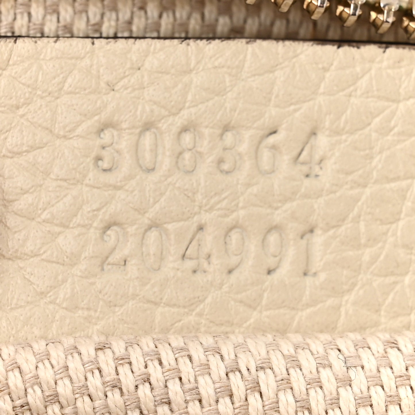 Pebbled Calfskin Small Soho Disco Bag Off White