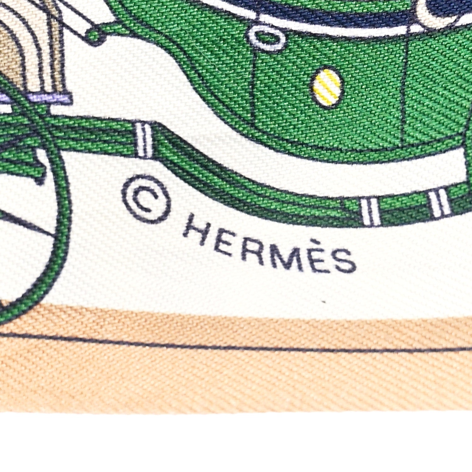 Hermes Silk Les Voitures Nouvelles Twilly Bleu Beige Rouge H 3 of 4