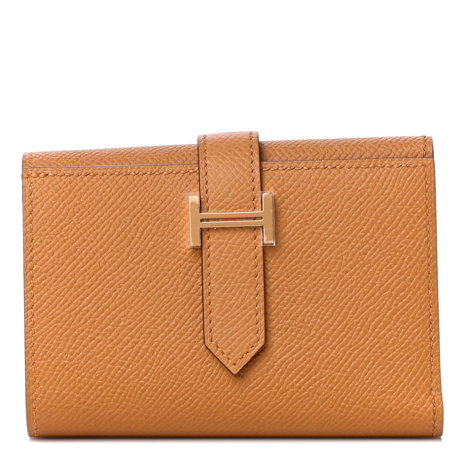 Hermes Epsom Verso Tri-Fold Bearn Compact Wallet Sesame Bleu Brume 1 of 7