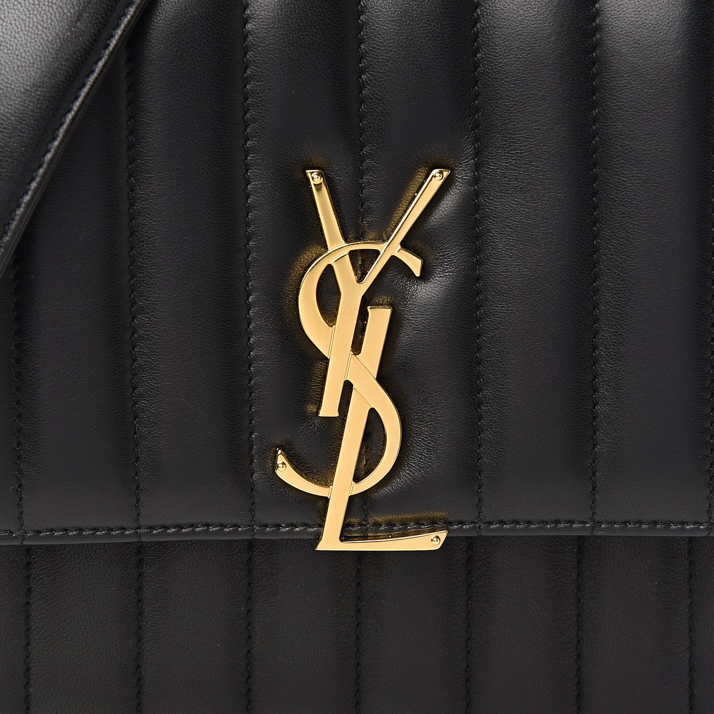 Lambskin Matelasse Monogram Medium Vicky Chain Bag Black