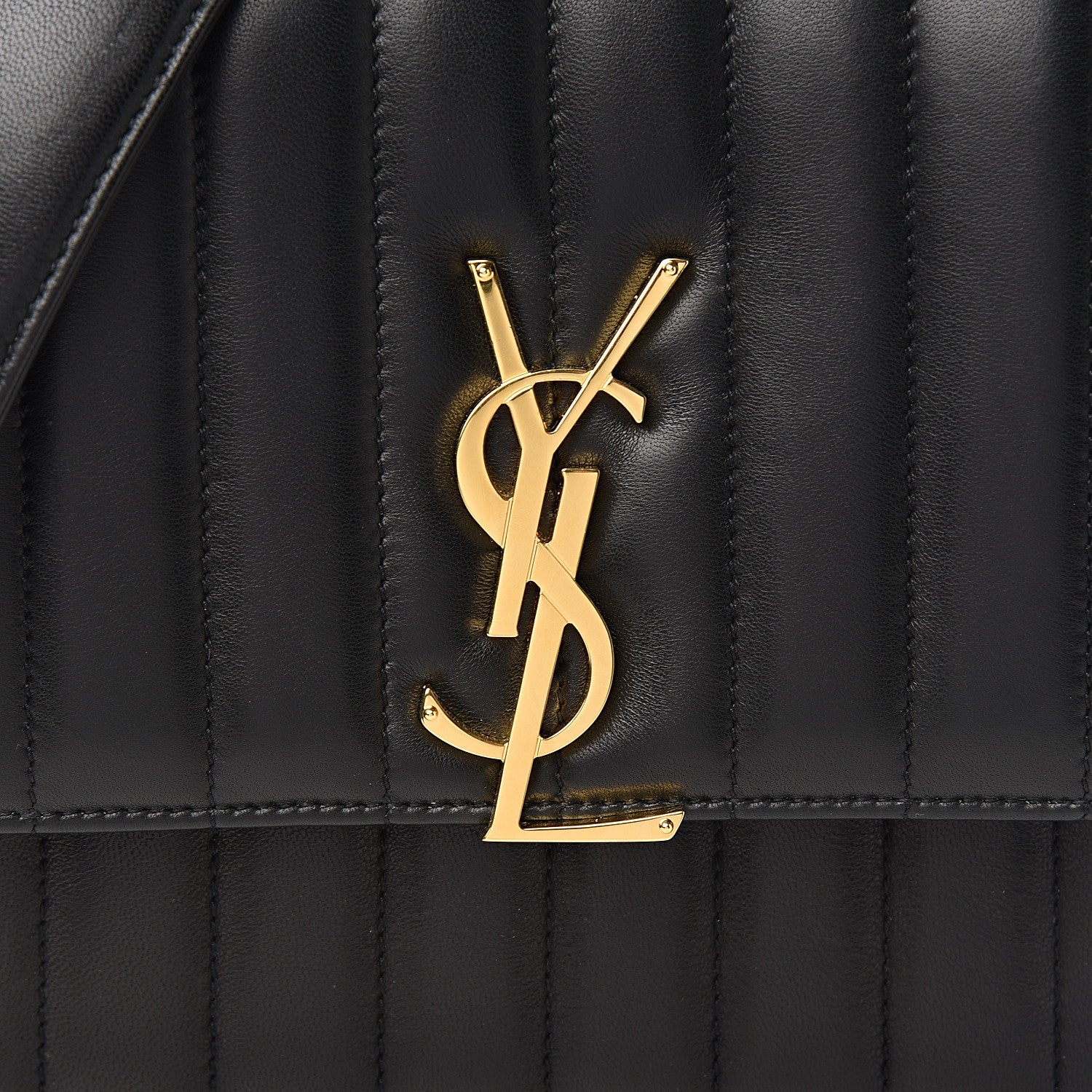 Saint Laurent Lambskin Matelasse Monogram Medium Vicky Chain Bag Black 10 of 10