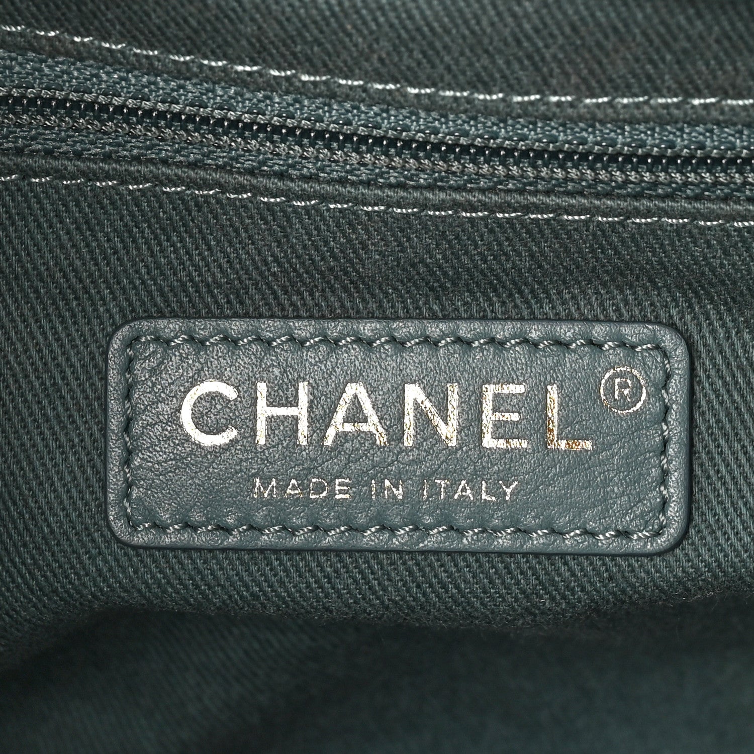 Chanel Aged Calfskin Quilted Large Coco Handle Shopping Tote Blue 7 of 11