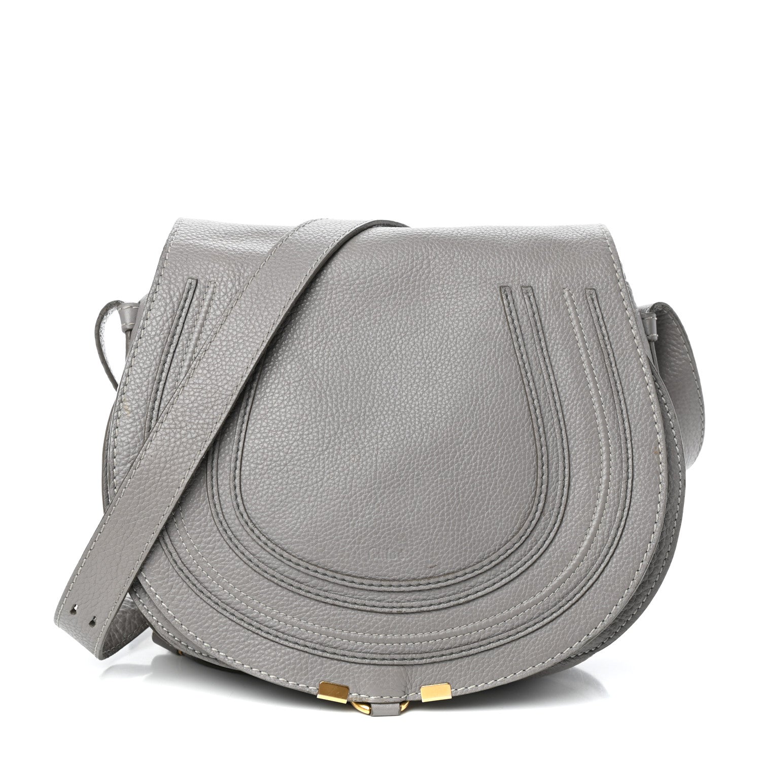 Chloe Calfskin Medium Marcie Round Crossbody Bag Cashmere Grey 1 of 9