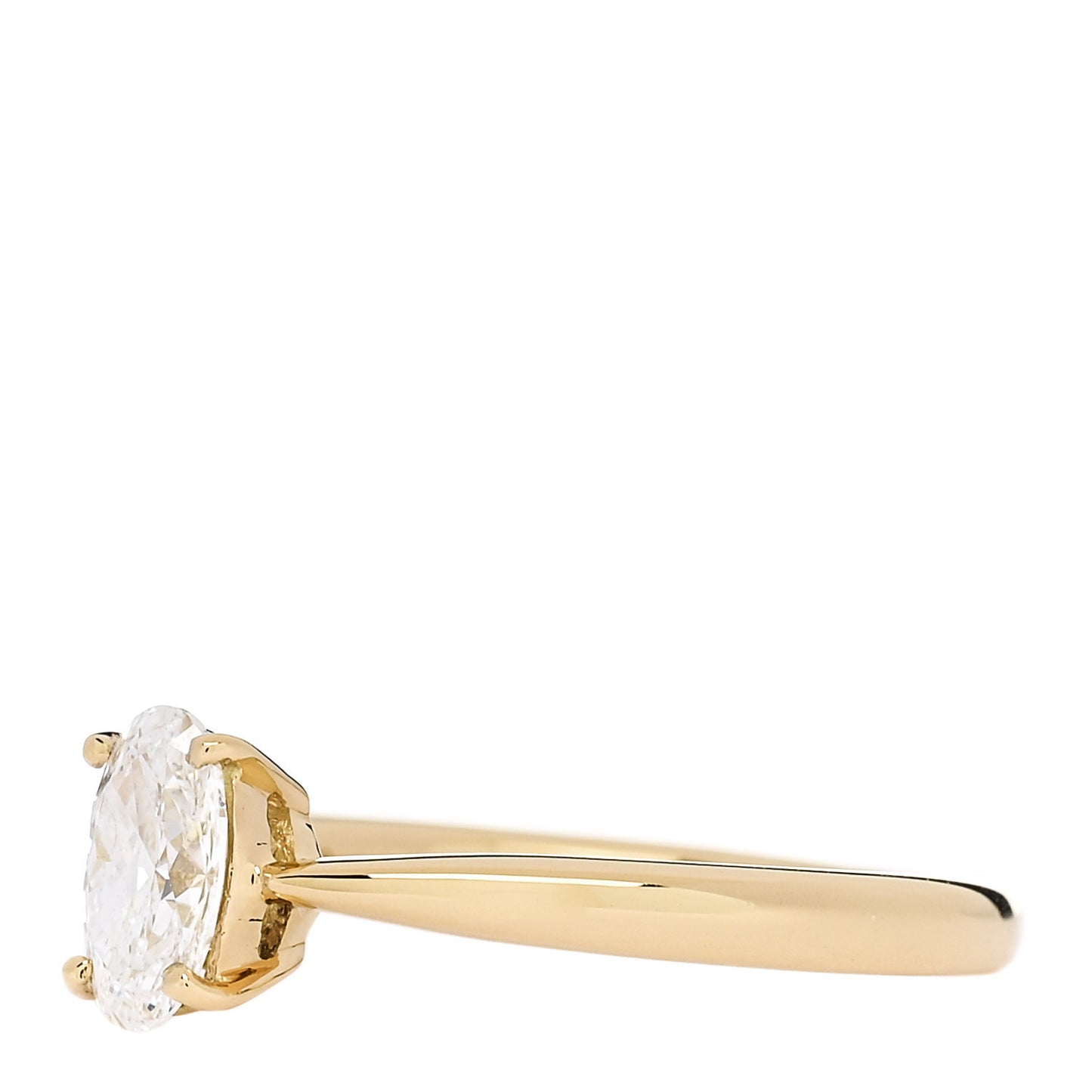 18K Yellow Gold Diamond .51ct Oval Cut Solitaire Engagement Ring  52 6