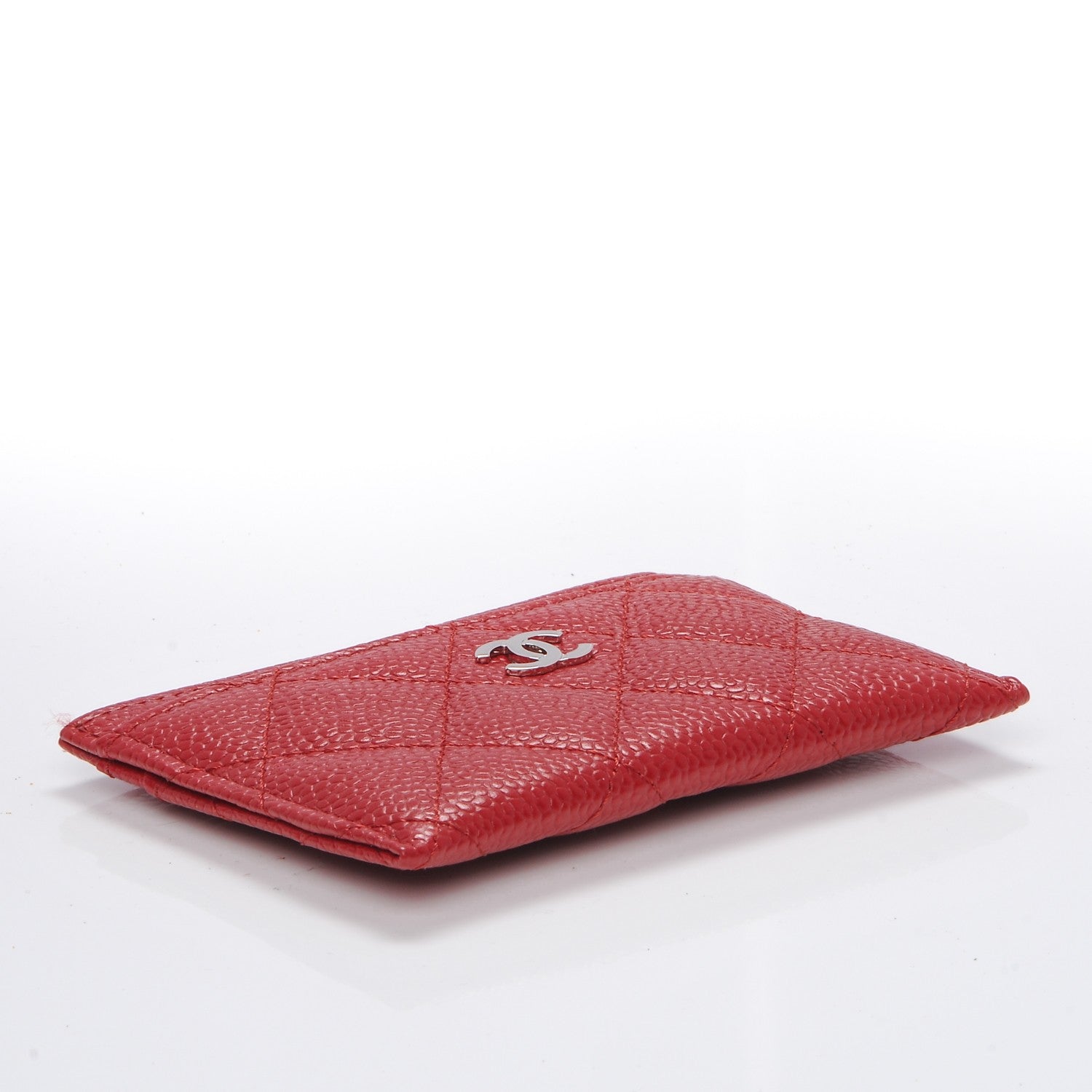 Chanel Caviar Quilted Card Holder Red 4 of 6