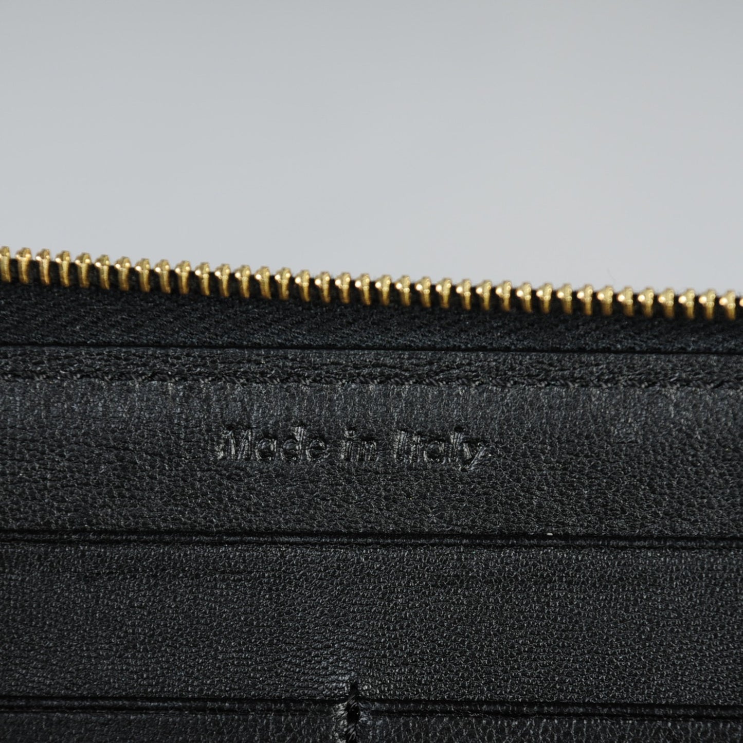 Spazzolato Calfskin Large Zip Around Multifunction Wallet Black