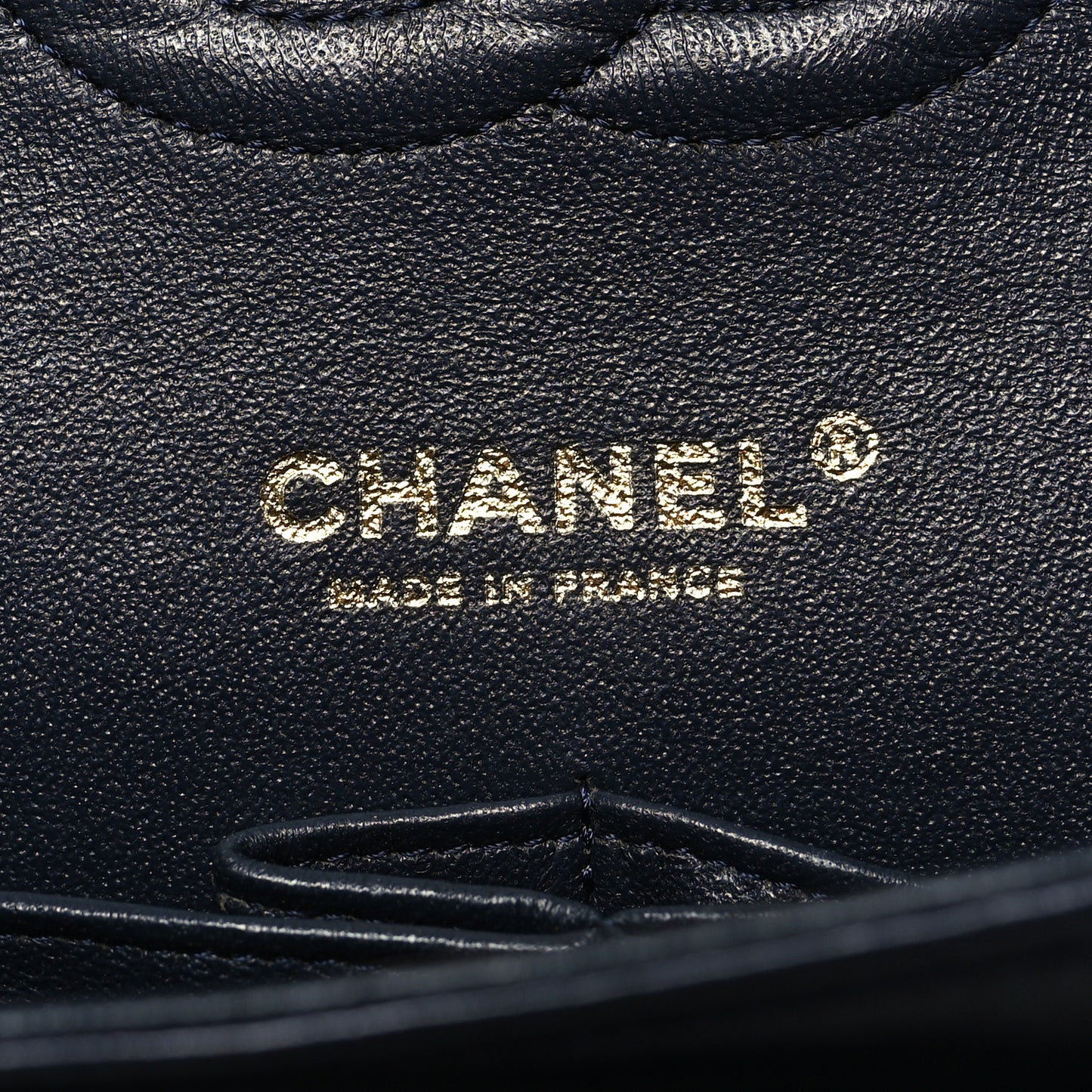 Lambskin Quilted Medium Double Flap Navy