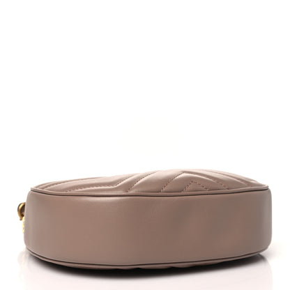 Gucci Calfskin Matelasse Chevron Mini GG Marmont Half Moon Hobo Porcelain Rose 4 of 11