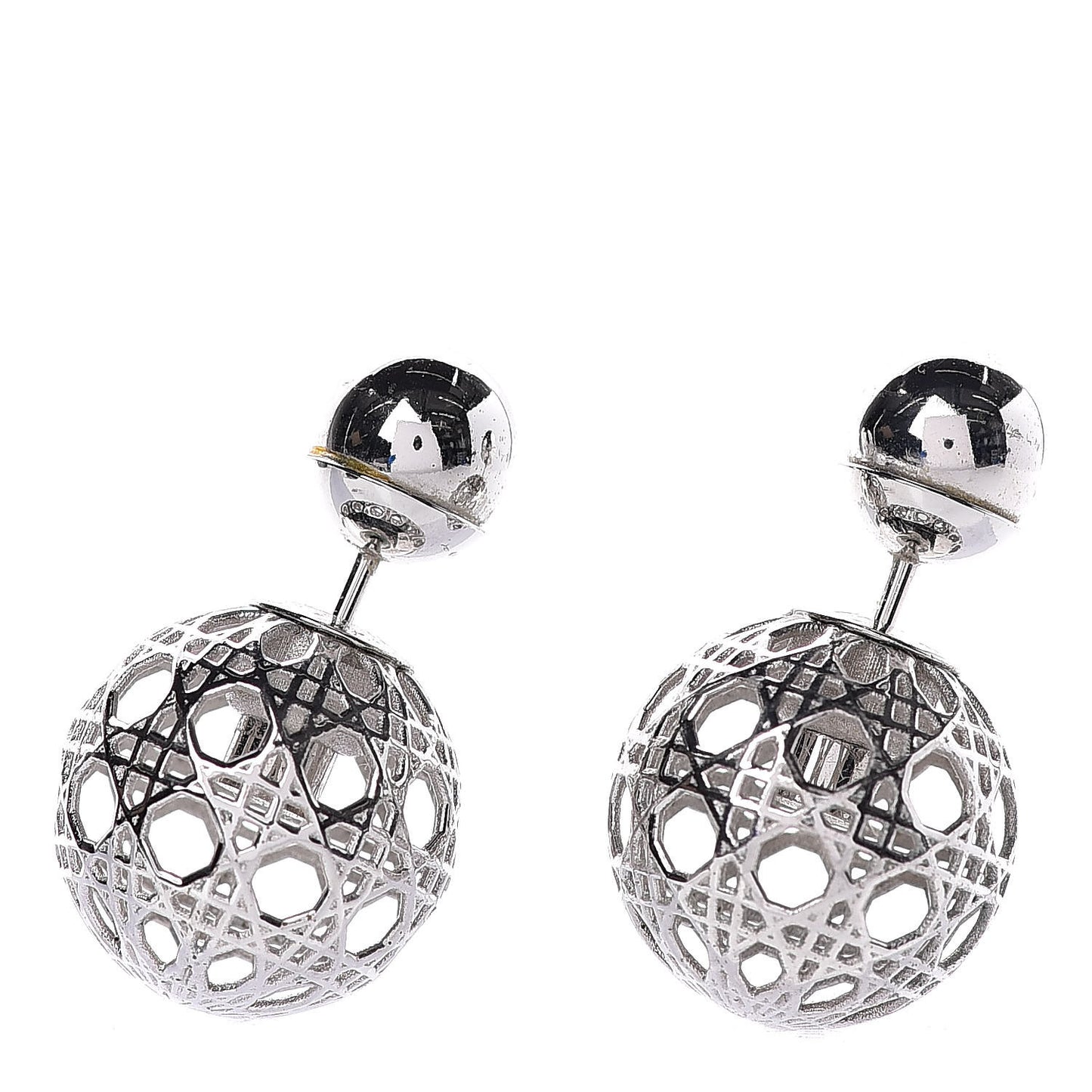 Cannage Mise En Dior Tribal Earrings Silver