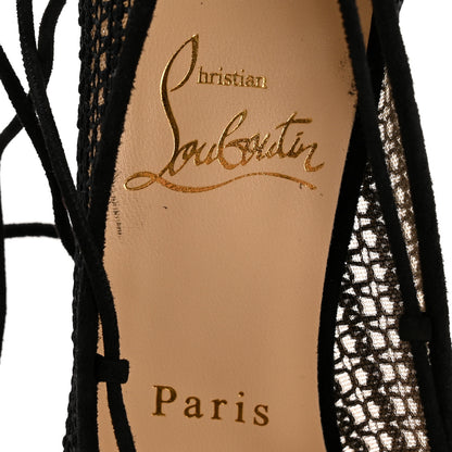 Christian Louboutin Rete Dentelle Chenette Peropik 100 Lace Up Pumps 37 Version Black 8 of 9