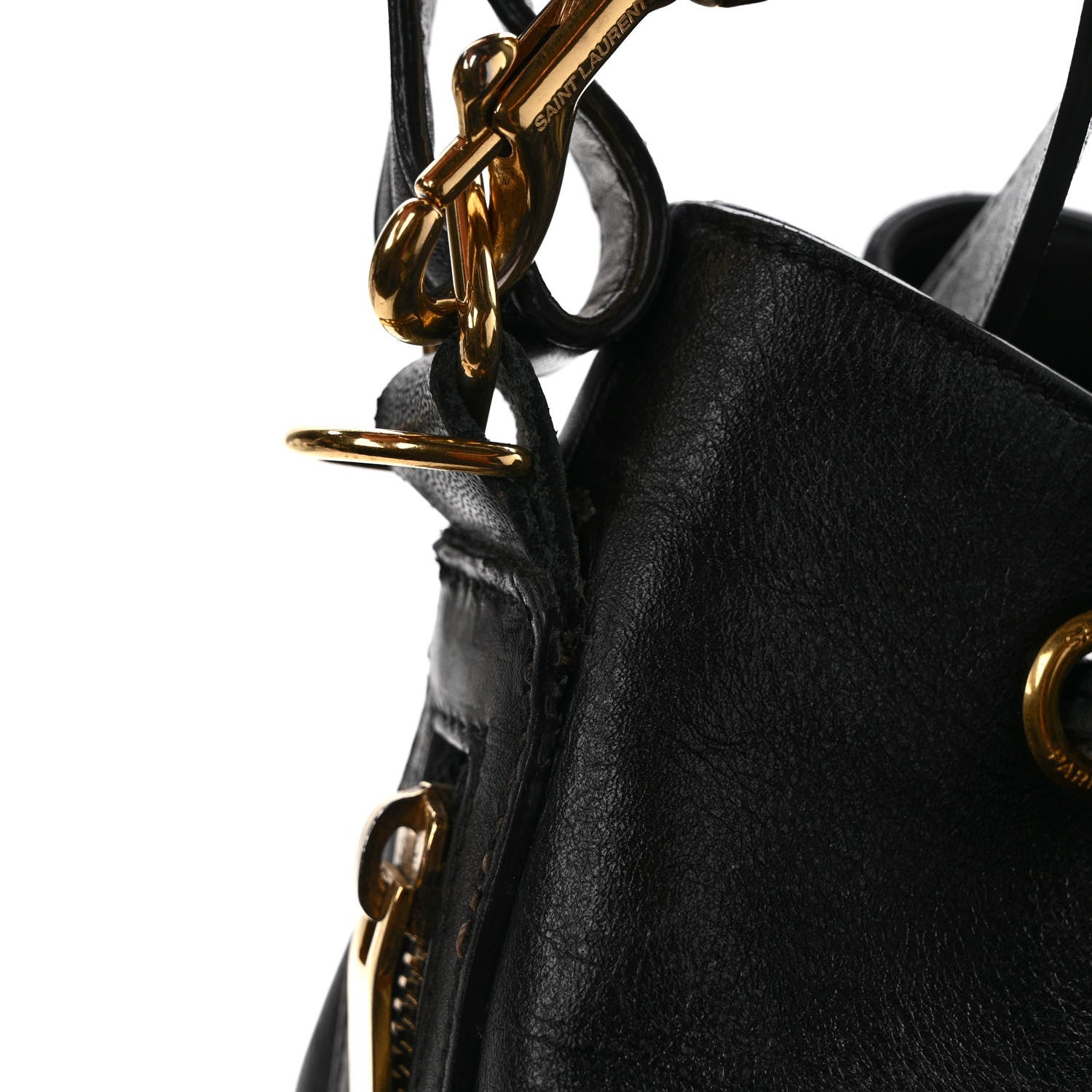 Saint Laurent Calfskin Large Emmanuelle Bucket Bag Black 13 of 17