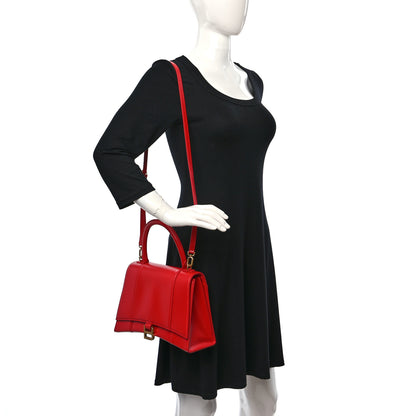 Balenciaga Shiny Box Calfskin Medium Hourglass Top Handle Bag Bright Red 2 of 9