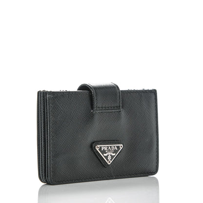 Prada Saffiano Oro Gusseted Card Holder Black 3 of 6
