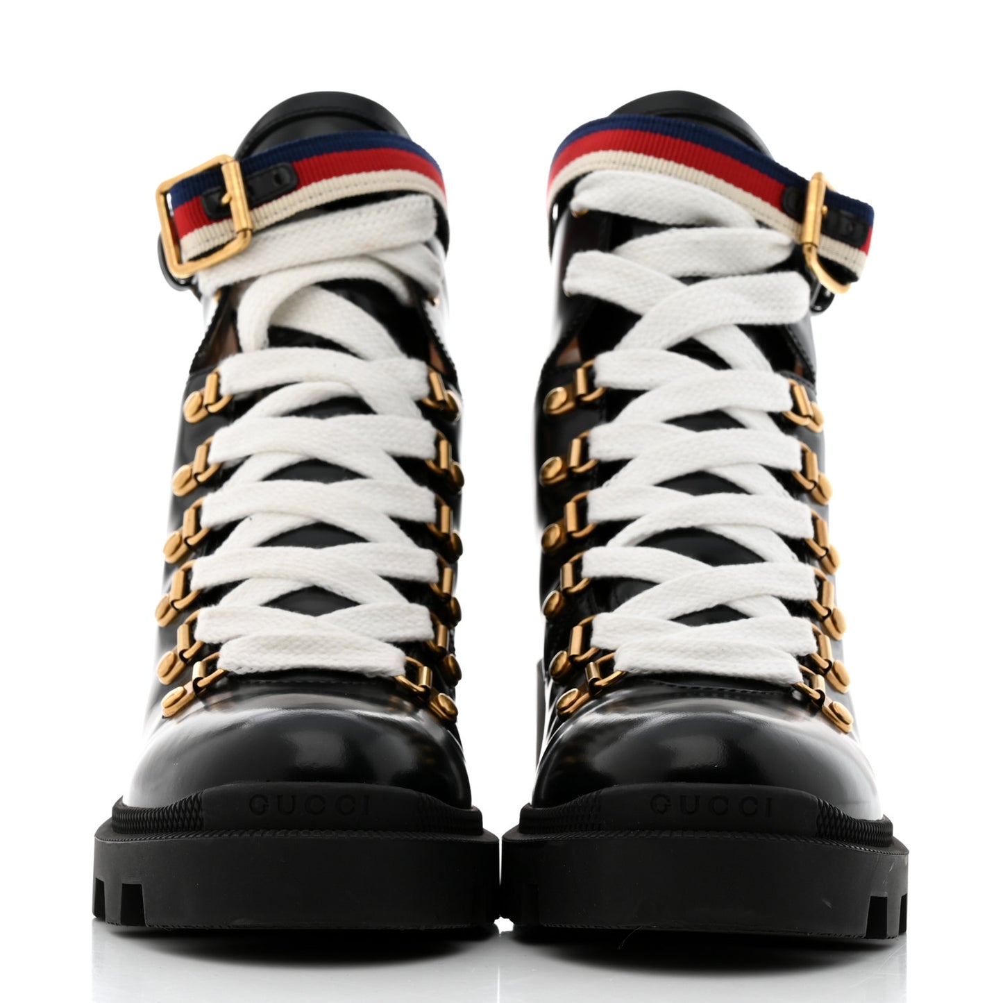 Calfskin Sylvie Web Womens Lace Up Combat Boots 36 Black