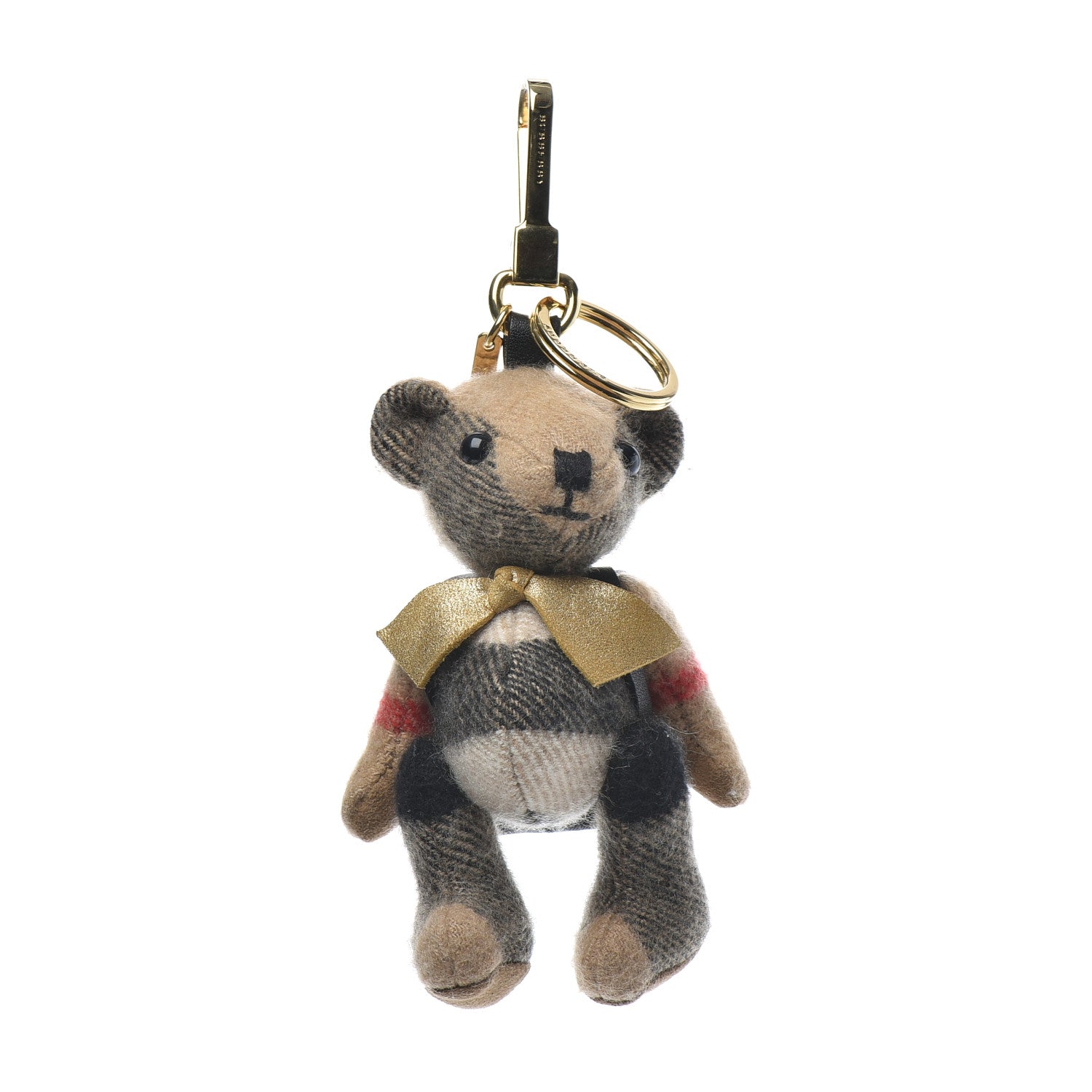 Burberry Cashmere House Check Thomas Rucksack Bear Bag Charm Camel 1 of 3