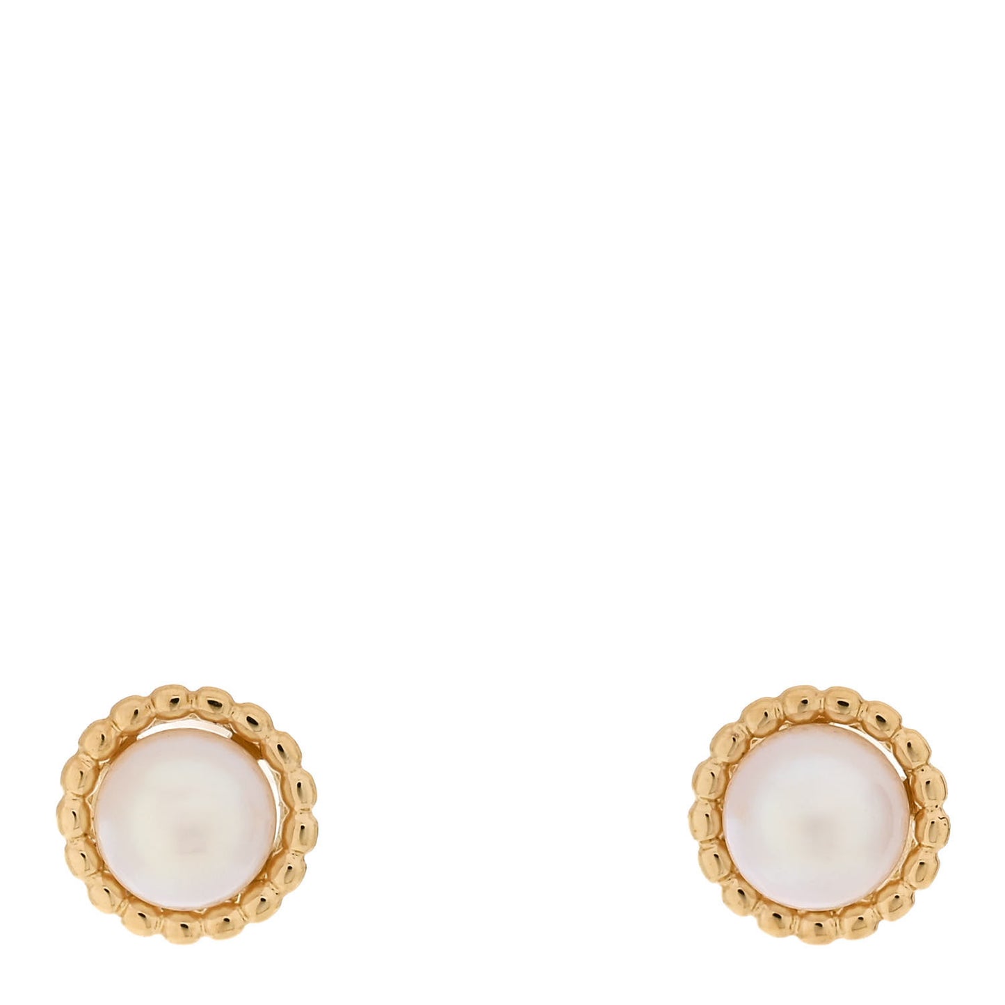 18K Yellow Gold Pearl 4mm Rope Earrings
