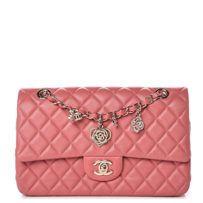 Chanel Lambskin Quilted Valentine Charms Medium Single Flap Pink 1 of 8
