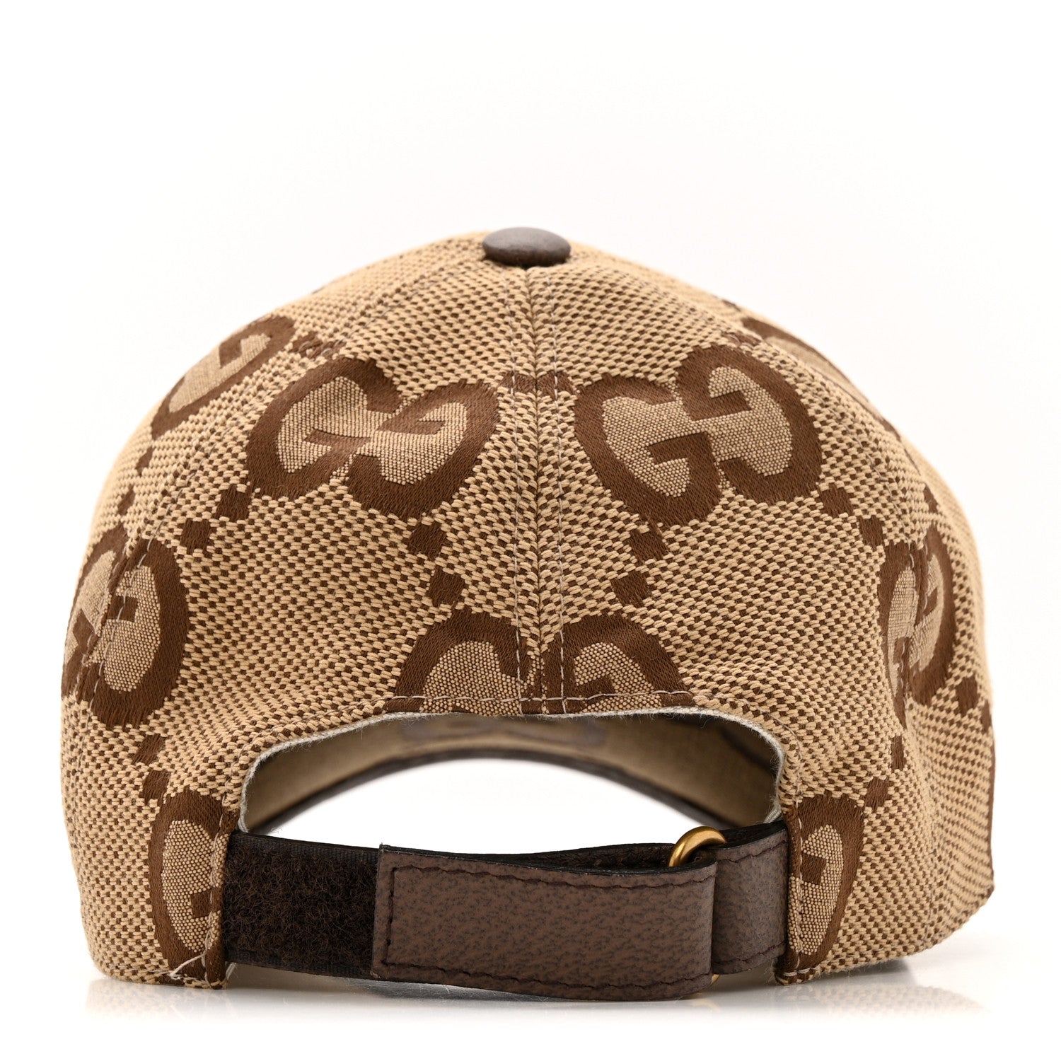 Gucci Monogram Jumbo GG Baseball Hat XS Camel Ebony 6 of 13