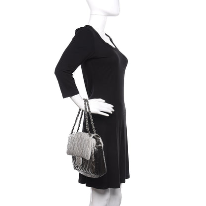 Chanel Vinyl Quilted Jumbo Melrose Degrade Flap Black 2 of 15