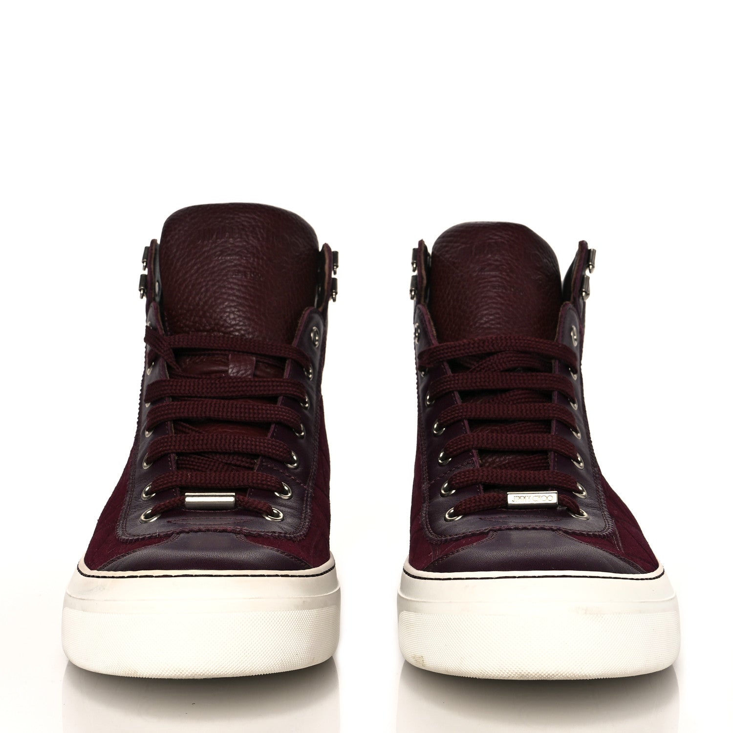 Jimmy Choo Calfskin Suede Mens High Top Sneaker 42 Dark Red 2 of 7
