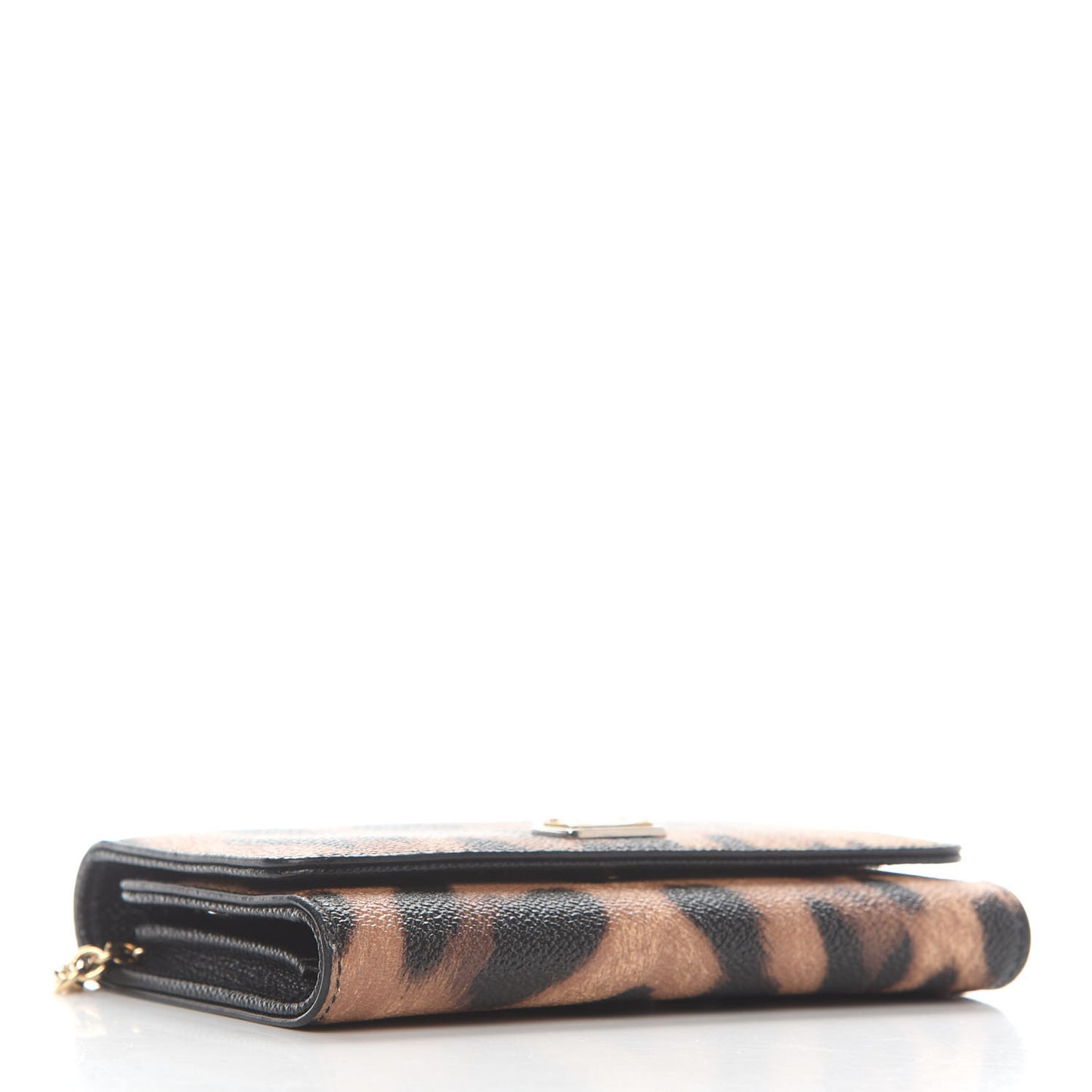 Dauphine Leopard Print Wallet On Chain Brown Black