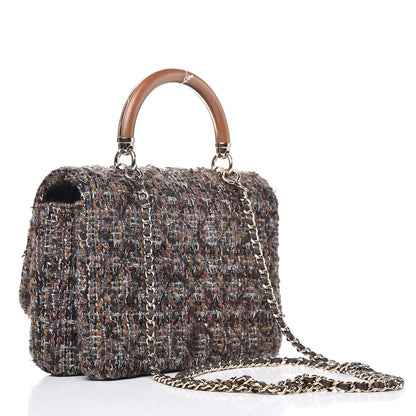 Chanel Tweed Wood Mini Coco Handle Flap Beige 3 of 7