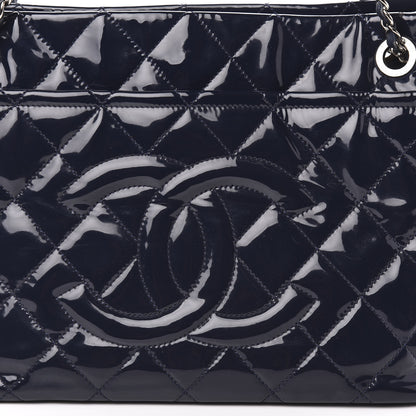 Chanel Patent Quilted Timeless CC Soft Tote Navy 11 of 11