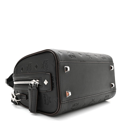 MCM Calfskin Ottomar Monogram Essential Boston Bag Black 4 of 10