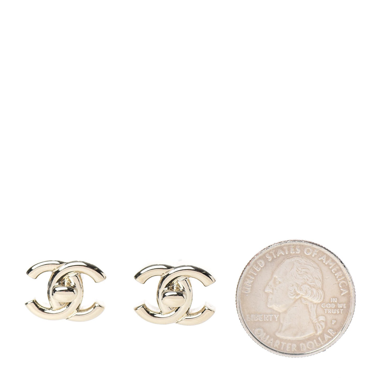 Metal CC Turnlock Earrings Gold