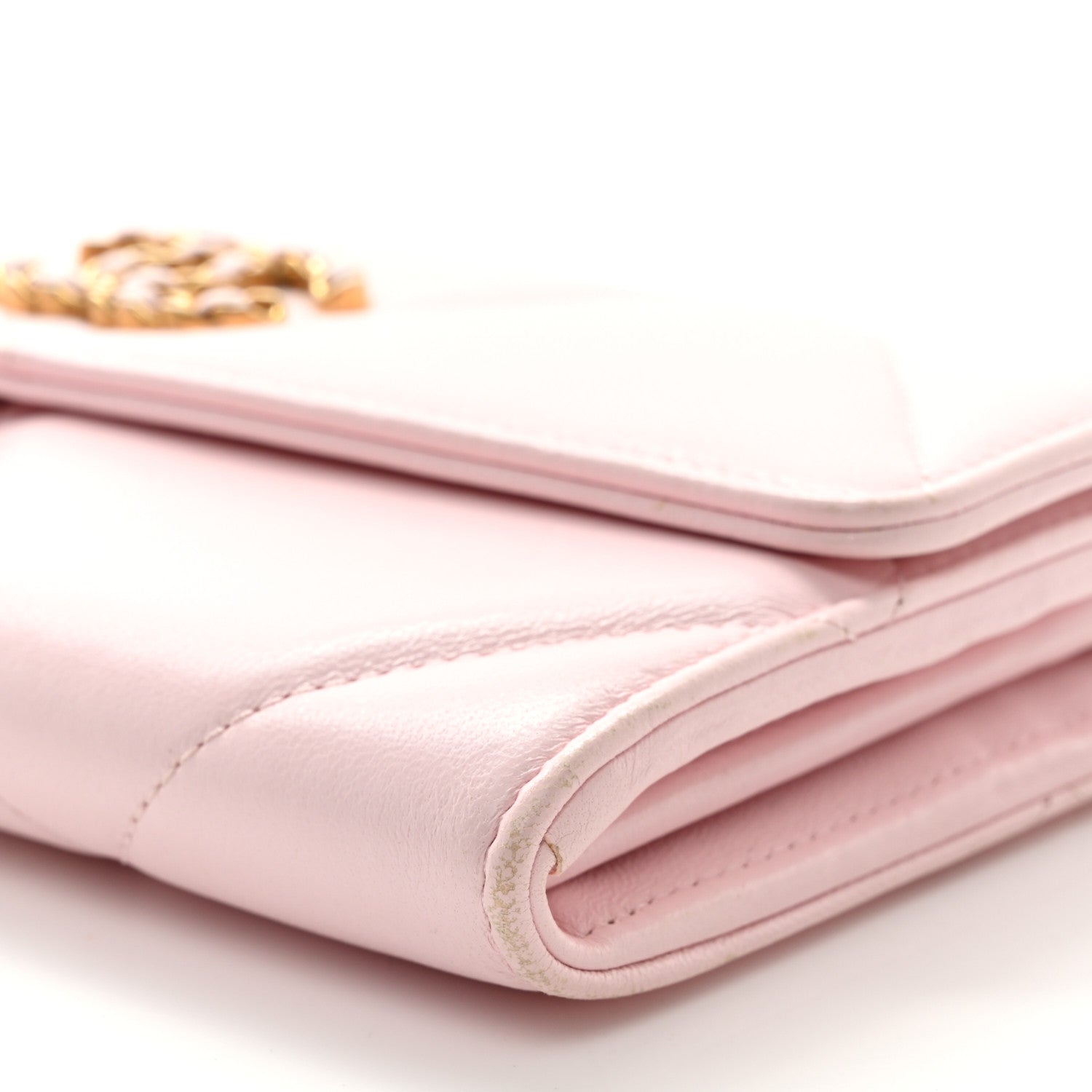 Chanel Lambskin Quilted Chanel 19 Flap Wallet Light Pink 10 of 10