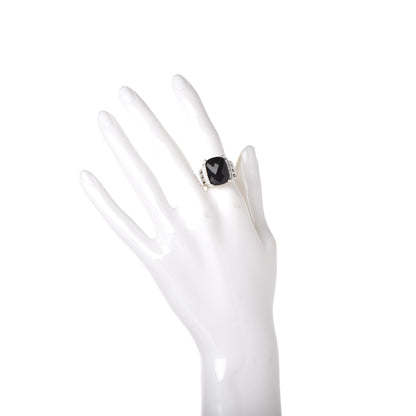 David Yurman Sterling Silver Diamond Black Onyx 16mm Wheaton Ring 52 6 2 of 6