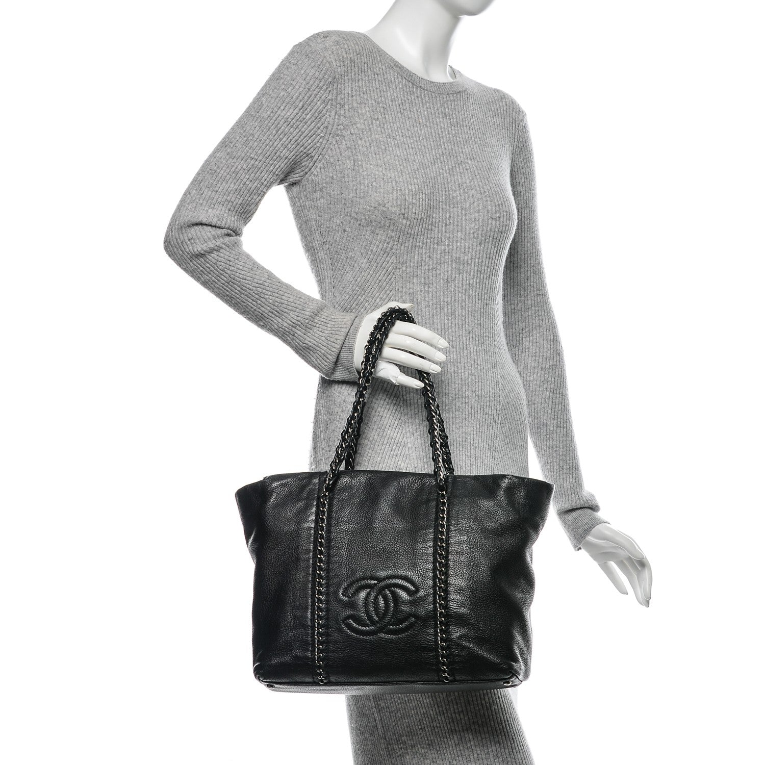Chanel Deerskin Luxe Ligne Tote Black 2 of 7
