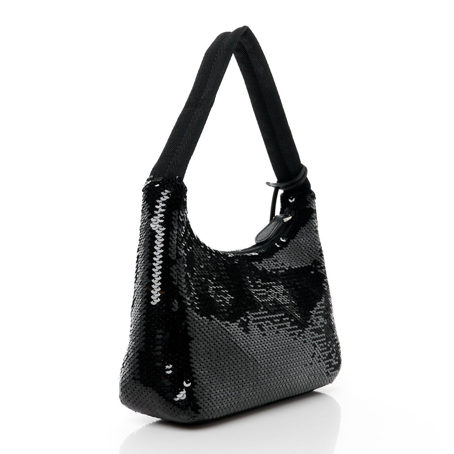 Prada Paillettes Sequin Mini Re-Edition 2000 Bag Black White 3 of 11