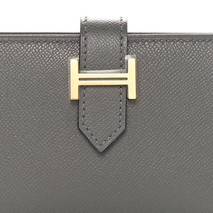 Hermes Epsom Bearn Card Holder Wallet Gris Meyer 6 of 8