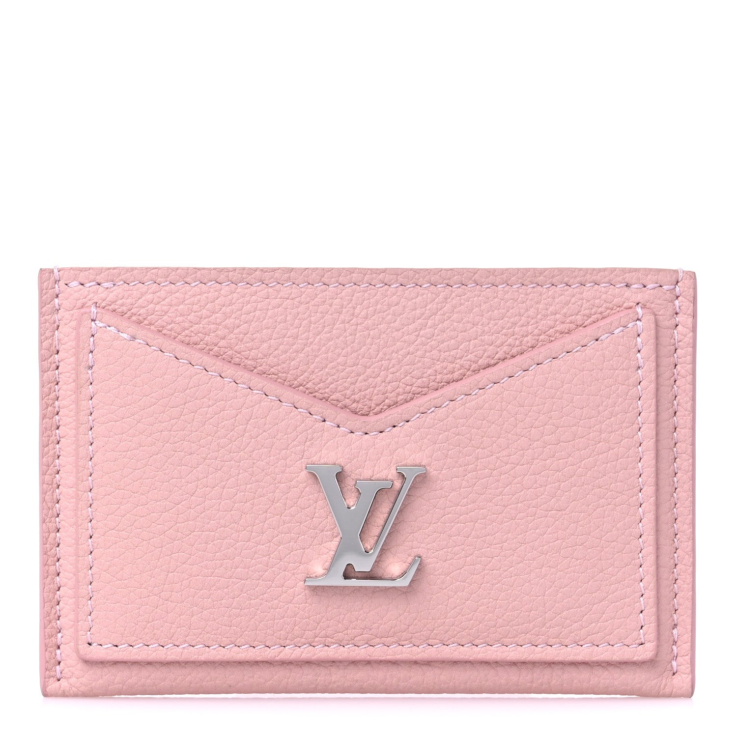 Louis Vuitton Calfskin Lockme Card Holder Rose Ballerine 1 of 8
