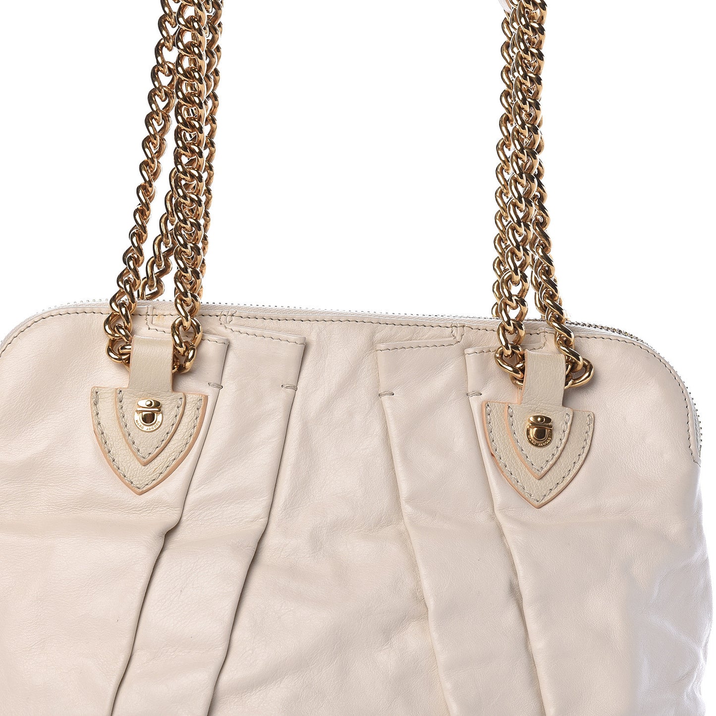 Calfskin Mix Quilted Shoulder Bag Ivory